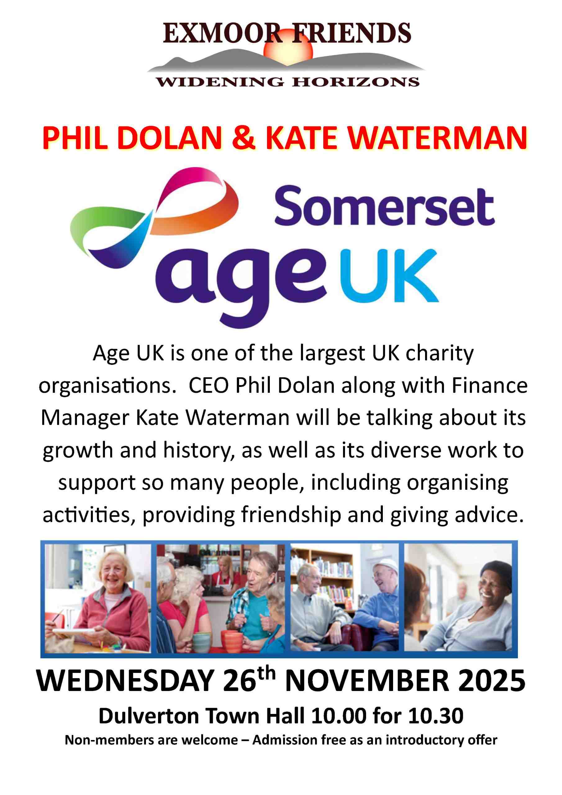 Age UK talk at Dulverton Town Hall on 26th November 2025