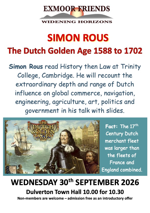 Poster advertising Exmoor Friends September talk
