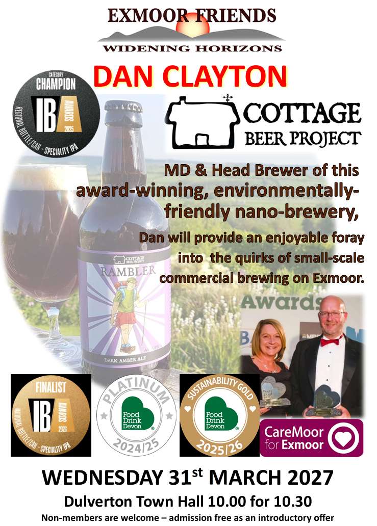Poster advertising Dan Clayton's talk on the Cottage Beer Project